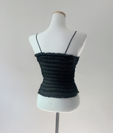 Bonir Shirring Lace Top (Black)