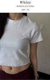 [BASIC ITEM] ベーシックセミクロップTシャツ(4color)