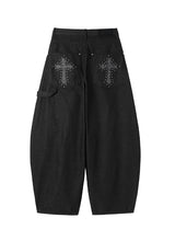 カルダンレオパードクロスデニムパンツ