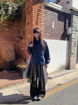 26SS★ [BAONHAUS] Broa Unbalanced Layered Midi Skirt