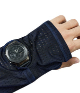 Air Vent Tie-Dye Racing Finger Watch-Hole Long Sleeve (Blue)