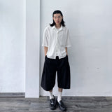 Sheer Openwork Knit Short Sleeve Shirt