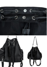 モネット２ウェイナイロンポケットバックパック&ショルダーバッグ (Black)