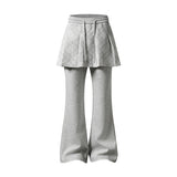 Check Layered Flare Pants