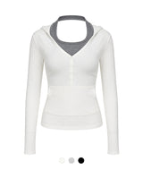 Mia Layered Halter Hood Tee