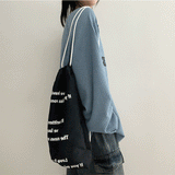 lettering check string bag