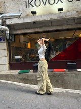 string low-rise cargo pants
