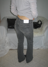 Ink Black Mid-Rise Semi-Bootcut Denim Jeans