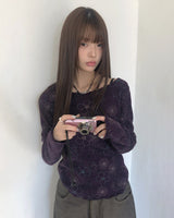 ボヘンフラワーラッフルスリムTシャツ