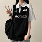 ENLO ツーラインカラーリングカラー半袖Tシャツ