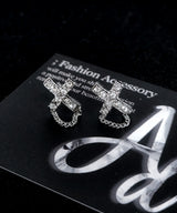 Cross cubic chain earrings