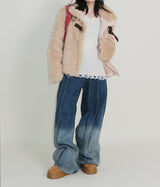 Rachel Two-Belt Detail Short Length Fur Jacket (Lining Quilted)