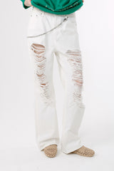 DAMAGED JEANS_WHITE