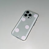 [MADE] [+MagSafe] ポルカ レース スマホケース ピンク (clear jelly hard)