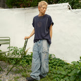 Shell ringer half T-shirts / Navy