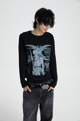 SEXXDEVIL "COMBAT"グラフィック 長袖Tシャツ