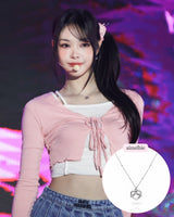 [tripleS Lynn Necklace] Pretzel Collarbone Necklace - Silver Color