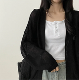 Amit Bolero Loose Fit Puff Knit Cardigan 