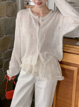 Frill See-through Wrap Skirt + Scrunchie Set (2color)