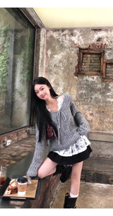 ホワイトレースフレアインナースリーブレスTシャツ