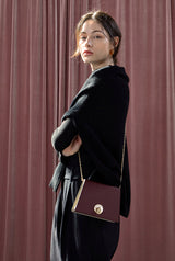 LOMEL MINI マイクロレザーバッグ / Maroon Burgundy