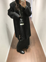 ファインウールチェックロングコート (2color)