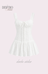 White Bustier Punching Dress Set