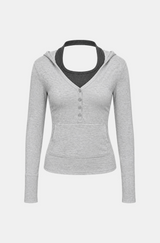 Mia Layered Halter Hood Tee