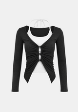 Nevia Shirring Cardigan Set