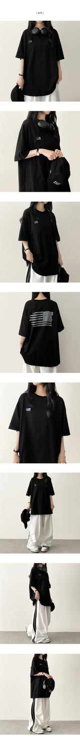 Can Me Hip アメリカフラッグ半袖Tシャツ