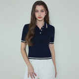 Always Cable Half Knit_Navy