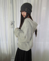 Lyle Mohair Hooded Knit Cardigan