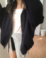 Lichu Collar Oversized Fit Cotton Bomber Jacket