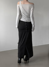 Janet two-way slit long skirt