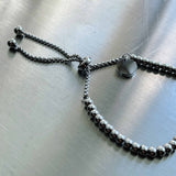 Minimalist Silver Glow Bead Bracelet