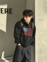 Basic Flag Hooded Zip-Up 4C