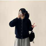 Monet Snap Color Scheme Point Boxy Knit Cardigan