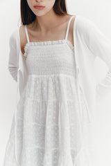 Ribbon Punching Cardigan Ivory