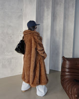 Maxi Raccoon Fake Fur Long Jacket Coat