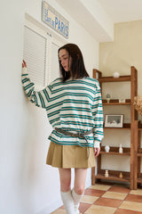 マルチストライプシンボルTシャツ アイボリー