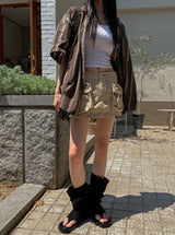 utility three-dimensional pocket mini skirt
