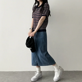  Sundy Charlang Cool Denim Long Skirt [Short & Basic Selection] Lyocell Fabric