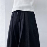 Snap-Button Wide Shorts