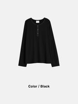 YM ルッセルヘンリーネックTシャツ (3 カラーズ)