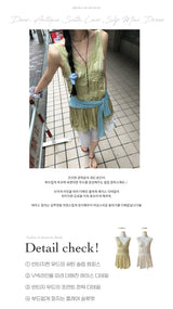 Dear. Antique Satin Lace Slip Mini Dress