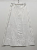 Deep Slit Wrap Denim Long Skirt