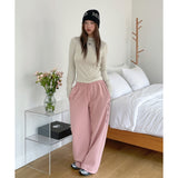 LOGO STITCH WOOL MOCK NECK WARMER TEE