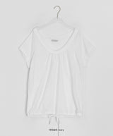 ミミュールVネックドットレイヤードオフショルダーTシャツ