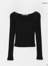 [MADE] Kariba Henley Neck Lace Long Sleeve Tee