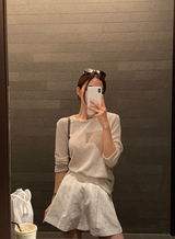 モノミット シースルー リネン ラウンド ニット / 7カラーズ